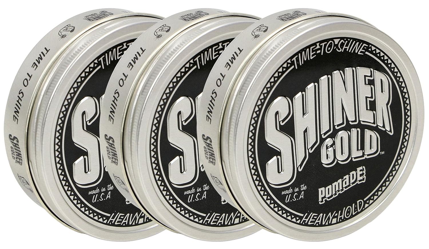 Three cans of Shiner Gold Pomade Heavy Hold Classic, 3-pack